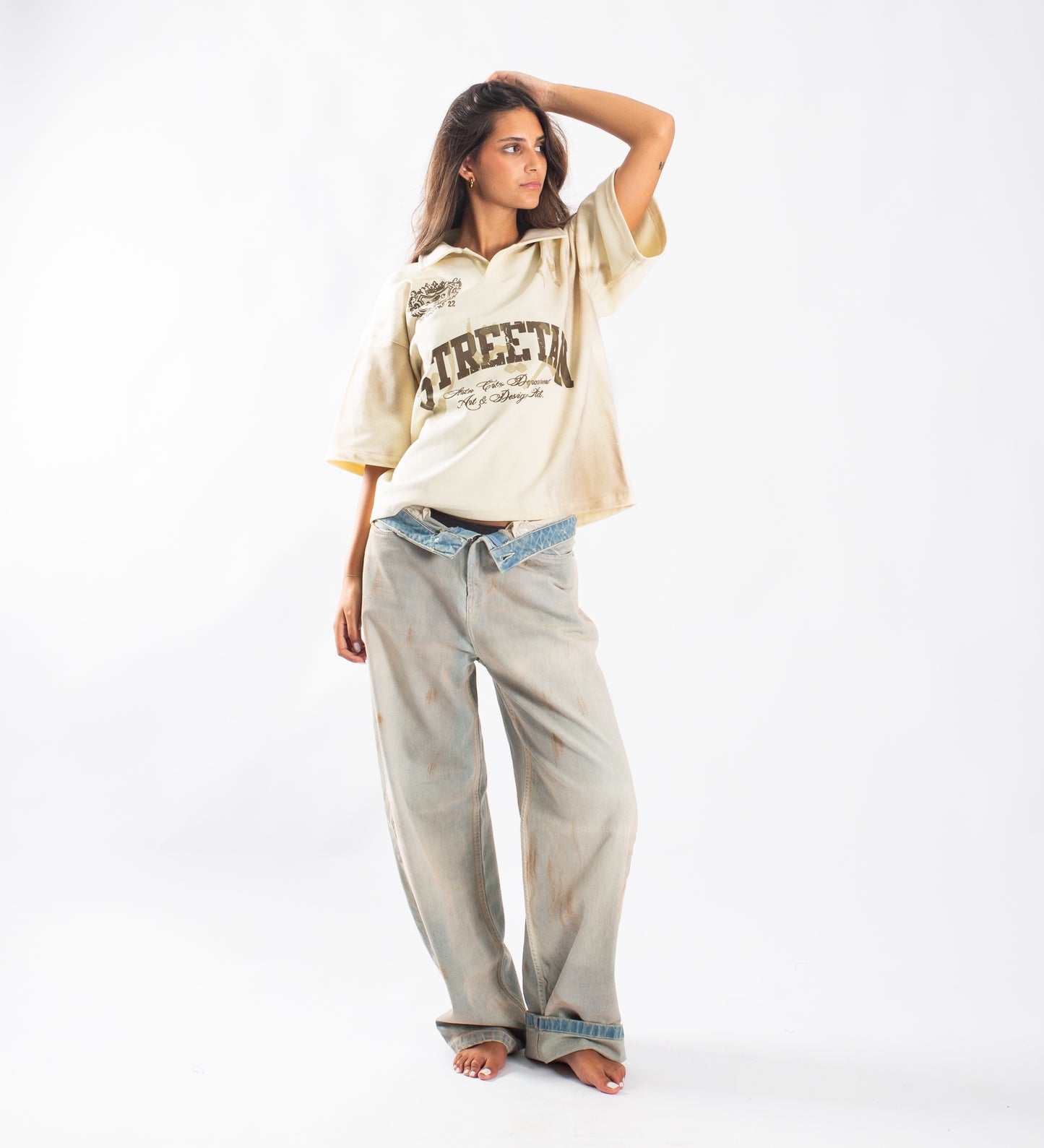 STRTN® CRTV DEPT. HEAVYWEIGHT BOXY POLO – Pearl