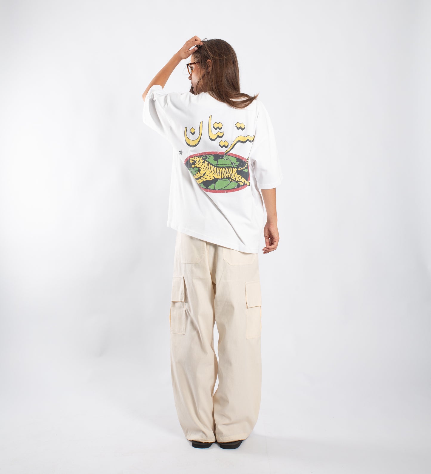 LOOSE POPLIN CARGO PANTS – Cream
