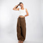 HEAVYWEIGHT LINEN PLEATED PANTS – Brown
