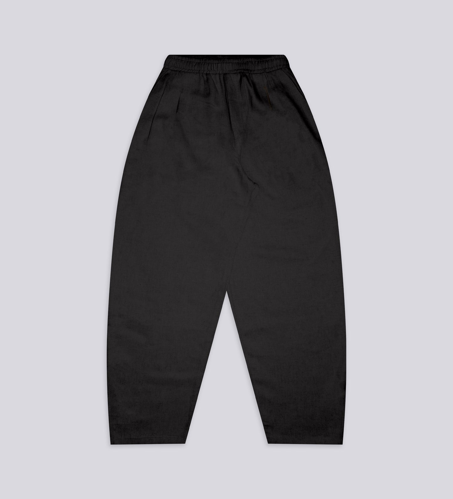 PLEATED BAGGY LINEN PANTS – Onyx