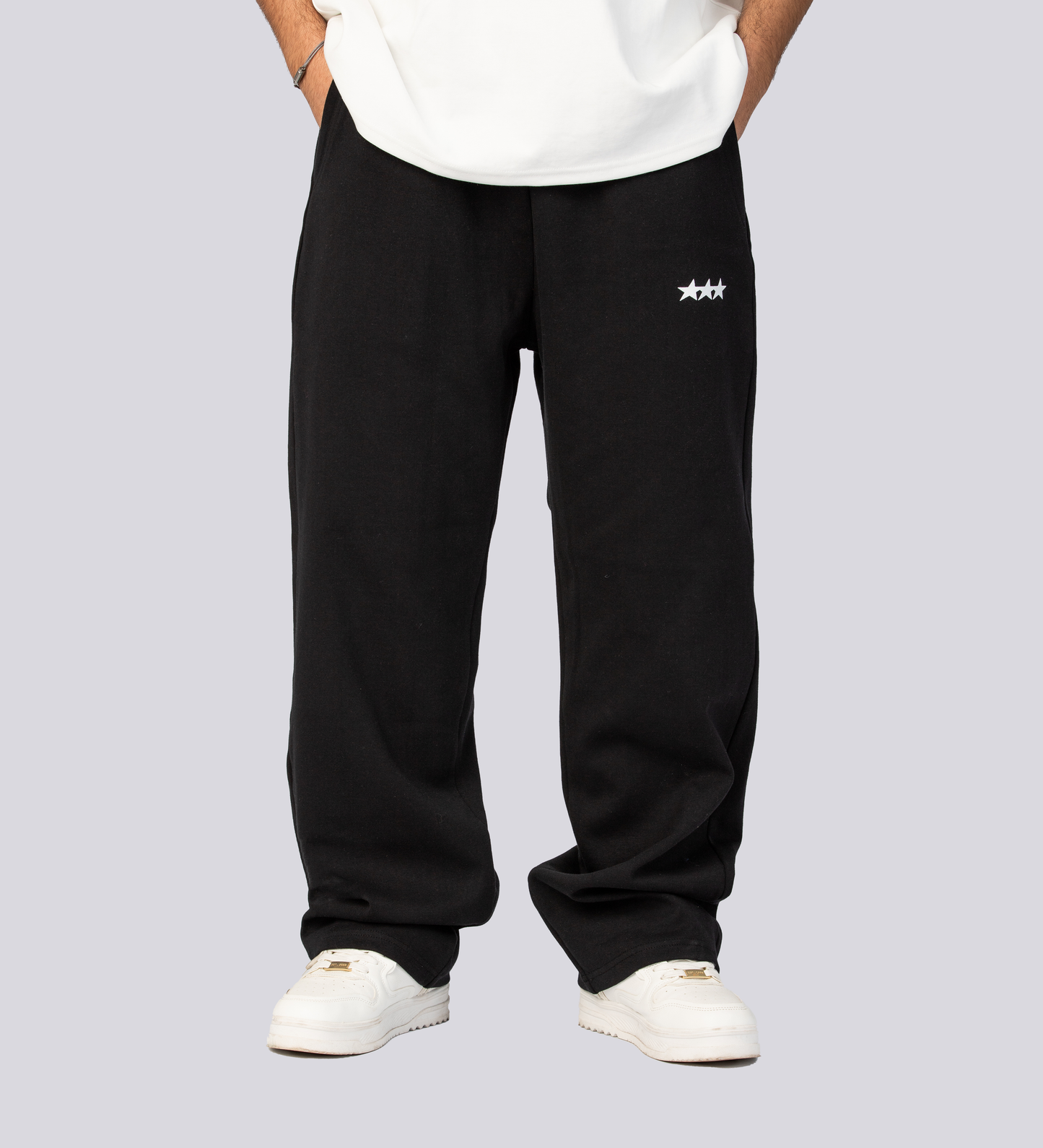 ATHLEISURE TRACK PANTS – Black