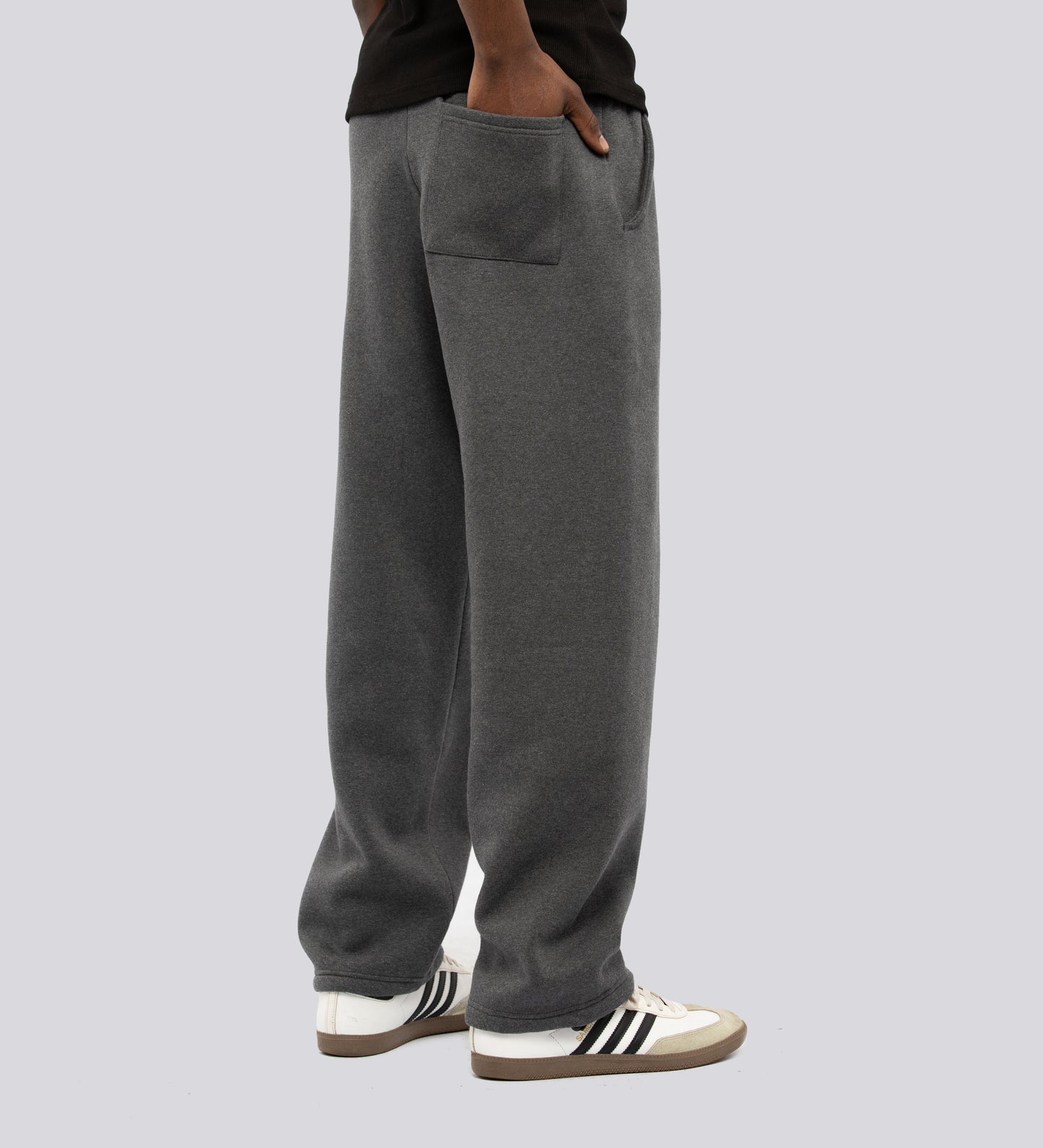 OPEN LEG HEAVYWEIGHT JOGGERS – Dark Heather Gray