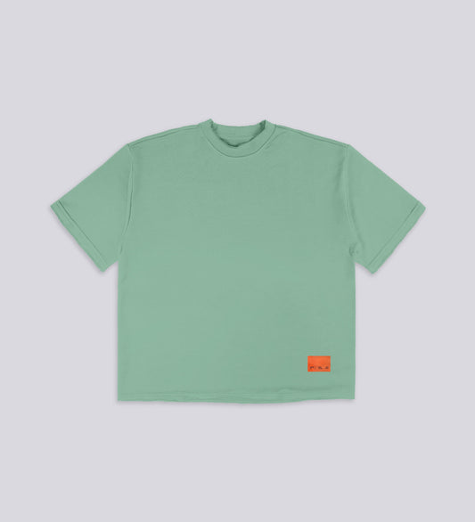 BOXY DISTRESSED DIAGONAL FLEECE T-SHIRT – Diamond
