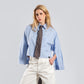 WOMEN'S CRTV DEPT POPLIN SHIRT – Baby Blue