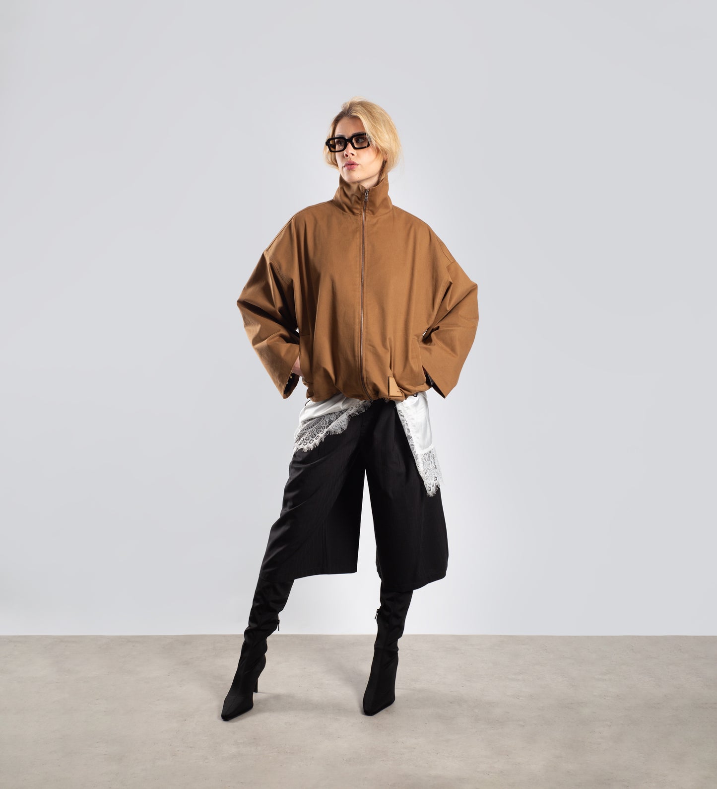 WOMEN'S HIGH NECK JACKET – Rust