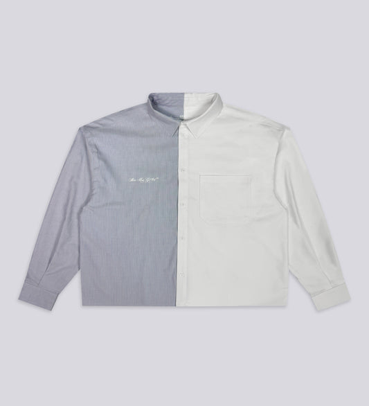 SMGO™ LONG-SLEEVE SIGNATURE SHIRT – Off White/Striped Blue