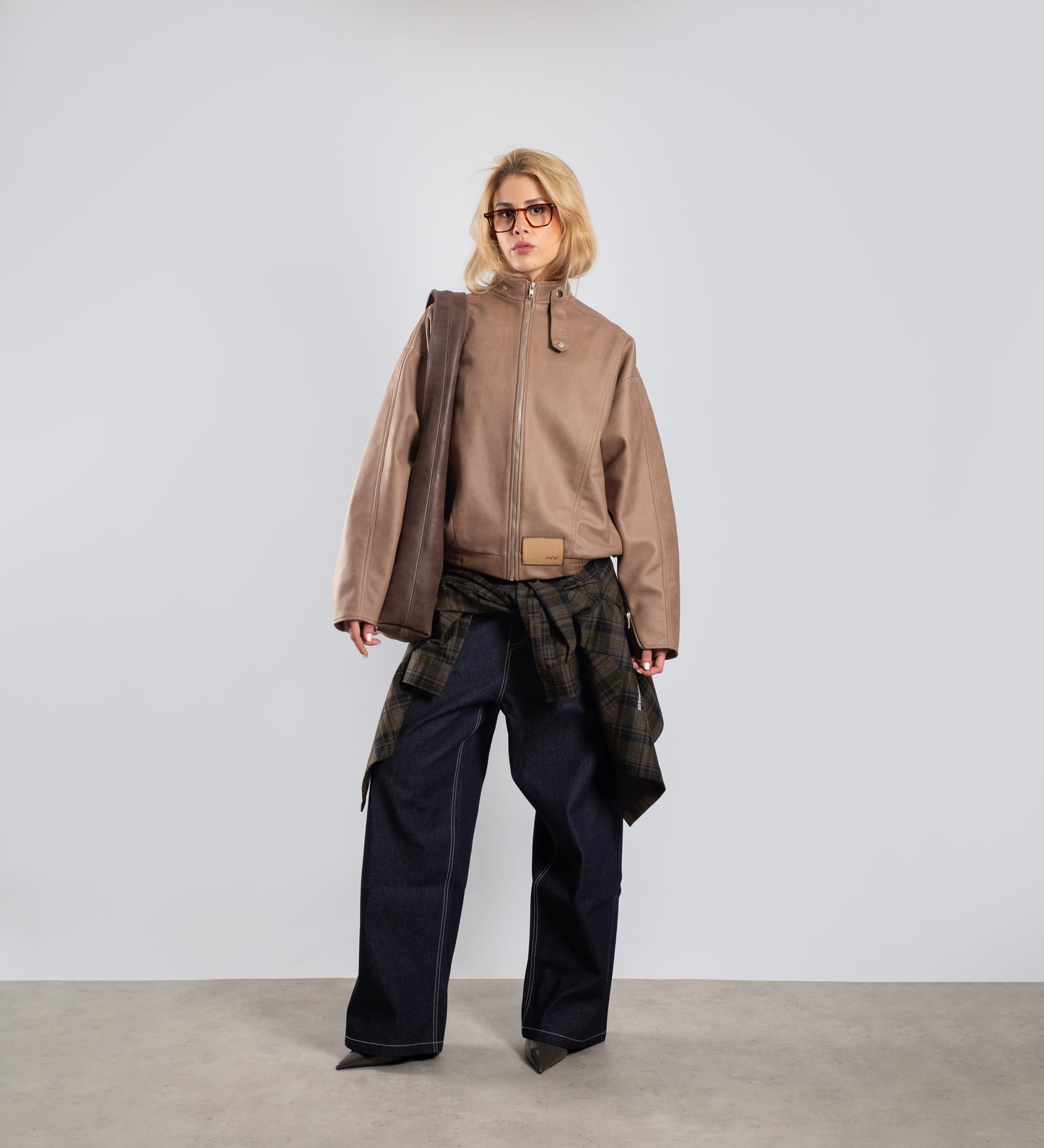 WOMEN'S CRTV DEPT. VEGAN LEATHER JACKET – Tobacco