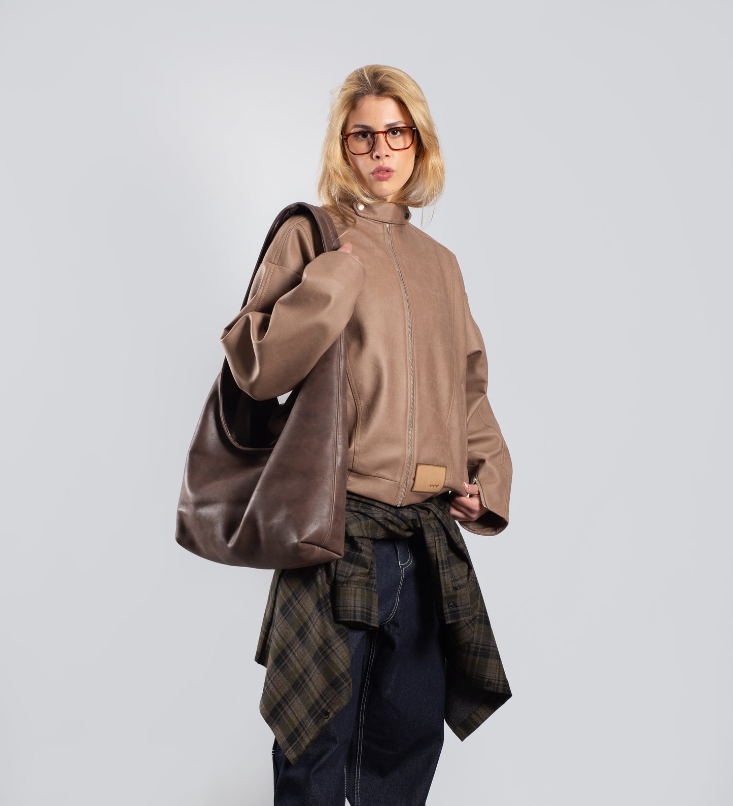 WOMEN'S CRTV DEPT. VEGAN LEATHER JACKET – Tobacco