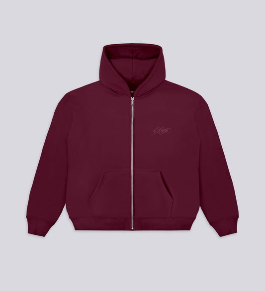 STRTN RAGLAN ZIP-UP HOODIE – Burgundy
