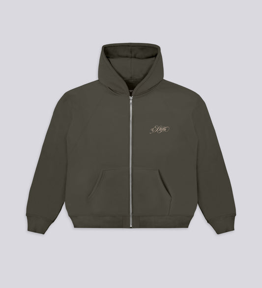 STRTN RAGLAN ZIP-UP HOODIE – Military Green