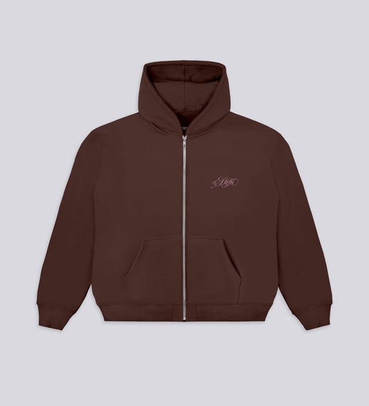 STRTN RAGLAN ZIP-UP HOODIE – Brown
