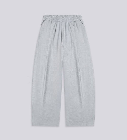 PLEATED TRACK PANT – Light Gray (Upcycled Fabric)