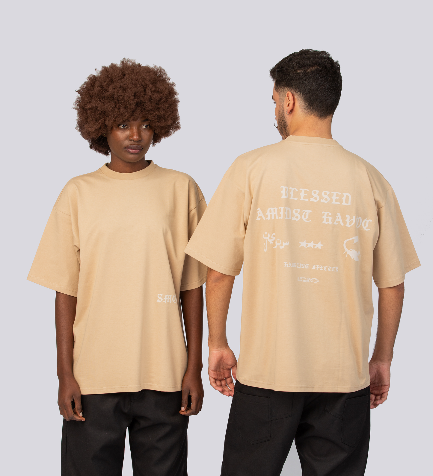 BLESSED AMIDST HAVOC T-SHIRT– Beige