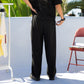 PLEATED BAGGY LINEN PANTS – Onyx