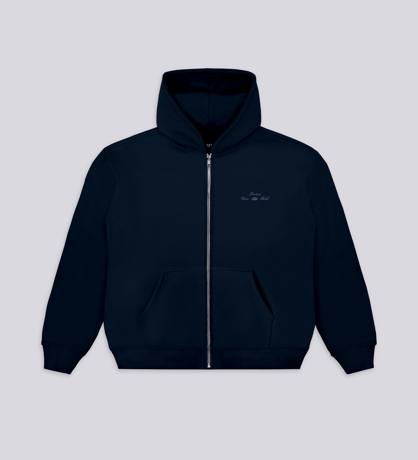 PROTECT YOUR FAITH ZIP-UP HOODIE – Navy