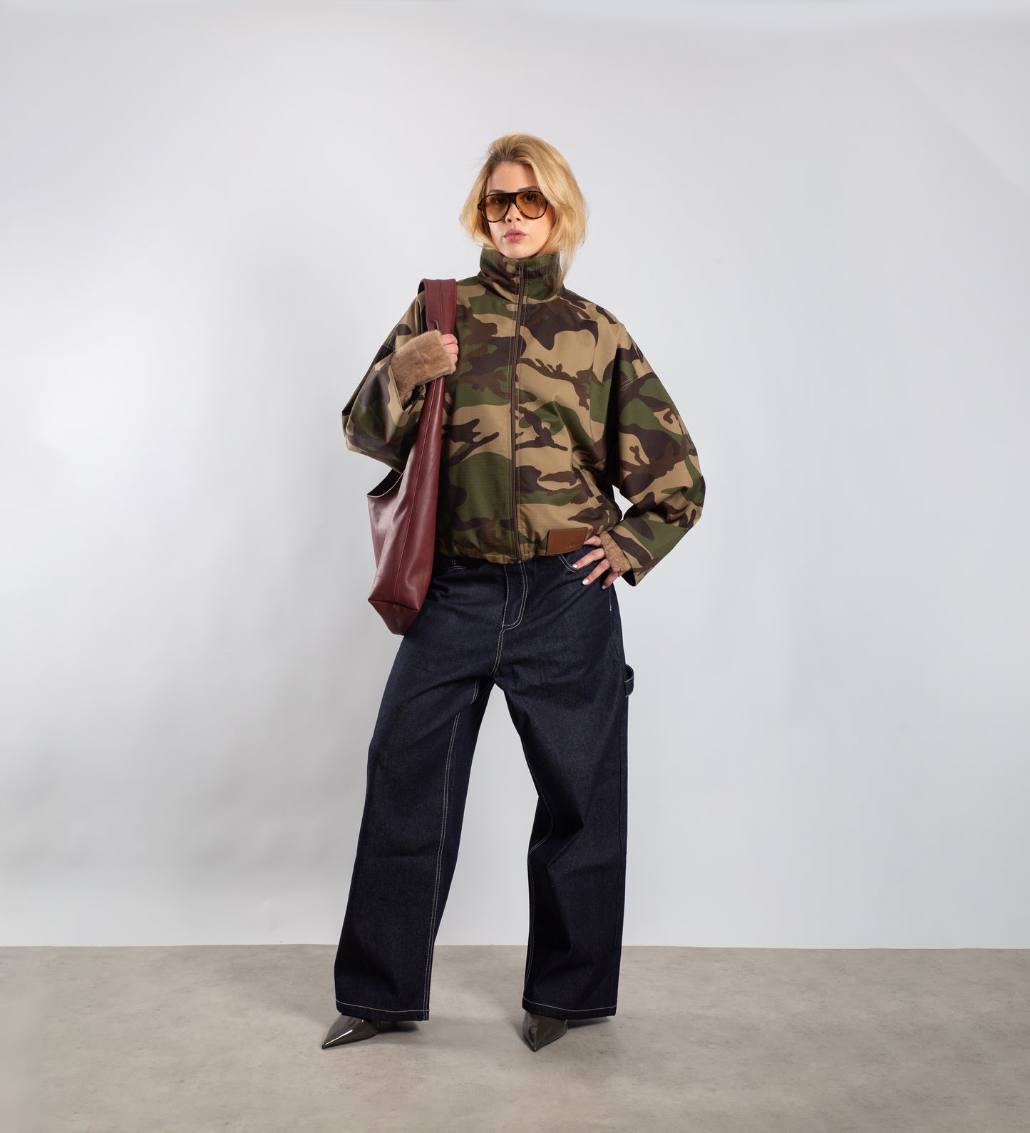 WOMEN'S HIGH NECK JACKET – Army