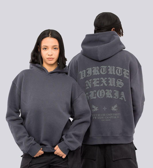 VIRTUTE NEXUS GLORIA HOODIE – Dark Gray