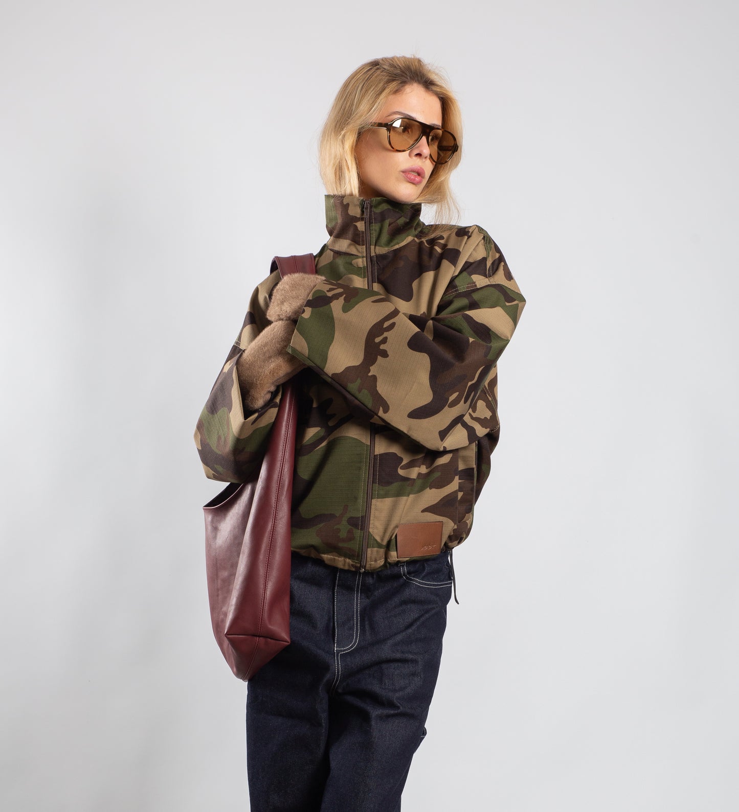 WOMEN'S HIGH NECK JACKET – Army