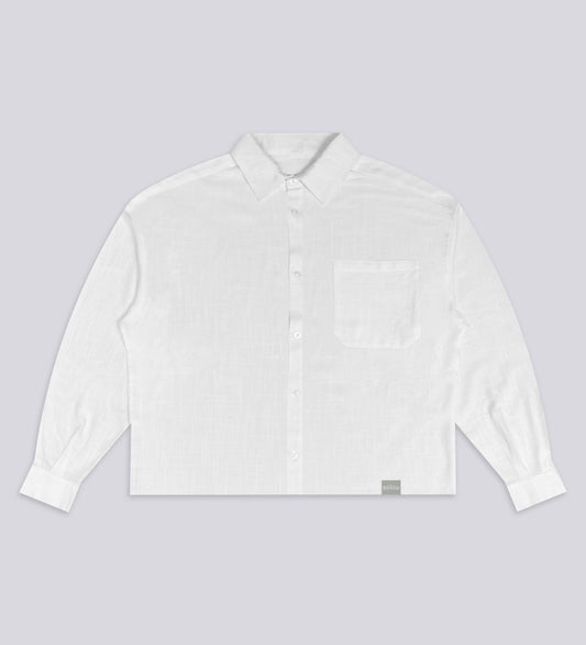CRTV DEPT. LONG SLEEVE LINEN SHIRT – Off White