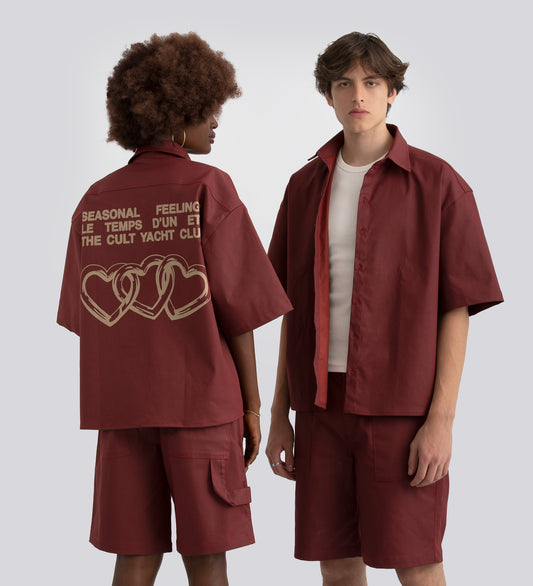 SEASONAL FEELINGS HEAVYWEIGHT SHIRT - Maroon