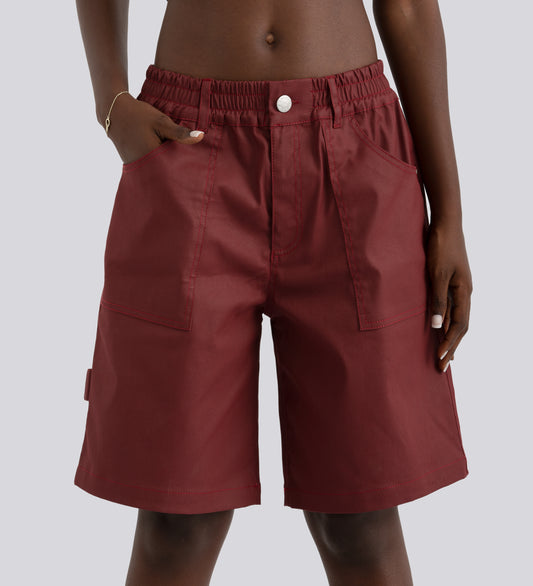 SEASONAL FEELINGS HEAVYWEIGHT BERMUDA - Maroon