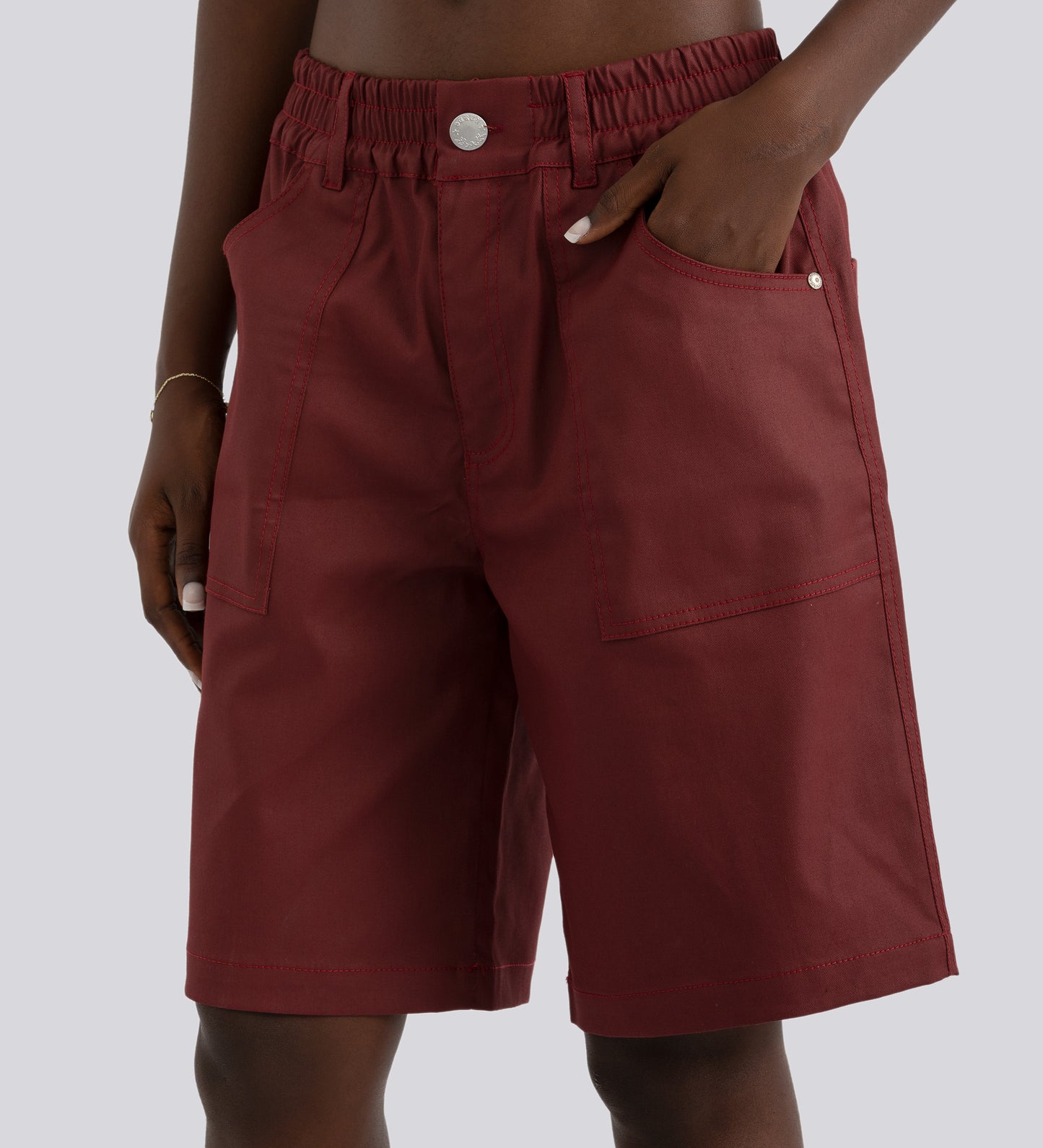 SEASONAL FEELINGS HEAVYWEIGHT BERMUDA - Maroon