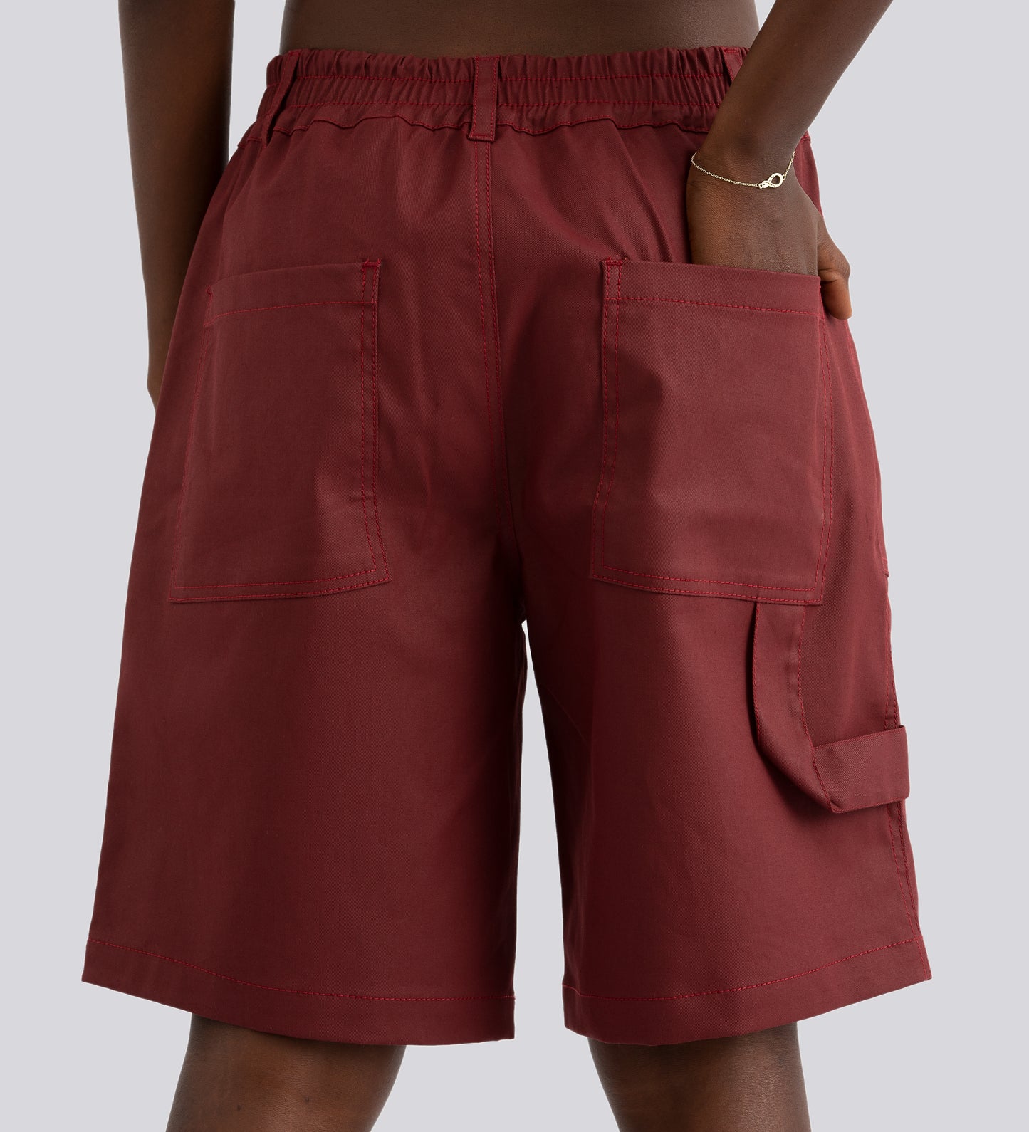 SEASONAL FEELINGS HEAVYWEIGHT BERMUDA - Maroon