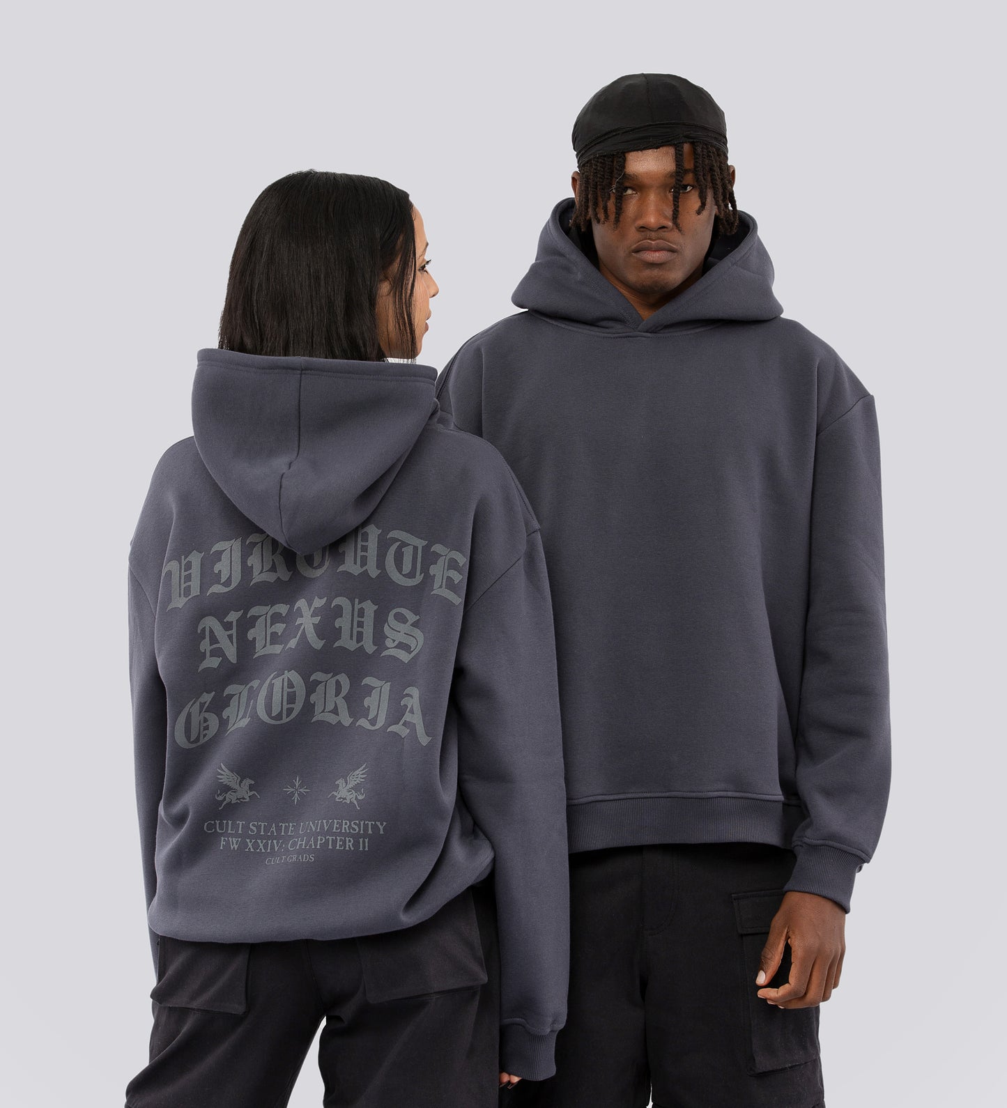 VIRTUTE NEXUS GLORIA HOODIE – Dark Gray