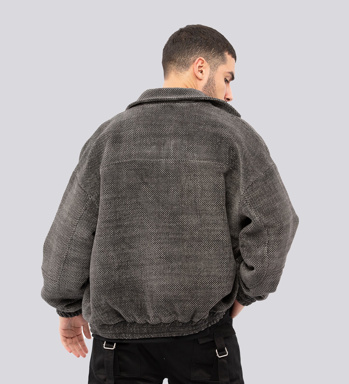 CULT GRADS HEAVYWEIGHT JACKET – Dark Gray (Upcycled Fabric)