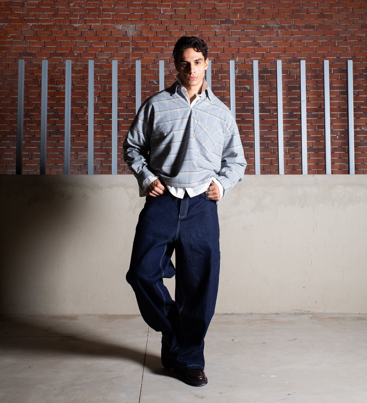 CRTV DEPT. V-NECK FLANNEL OVERSHIRT