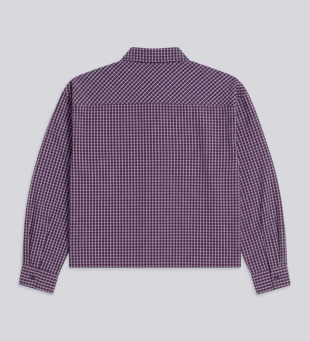 BOXY POPLIN CHECK SHIRT – Dark Plum