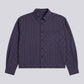 BOXY POPLIN CHECK SHIRT – Navy