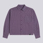 BOXY POPLIN CHECK SHIRT – Dark Plum