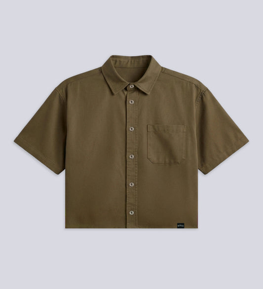 CRTV DEPT. CROPPED OVERSHIRT – Military Green