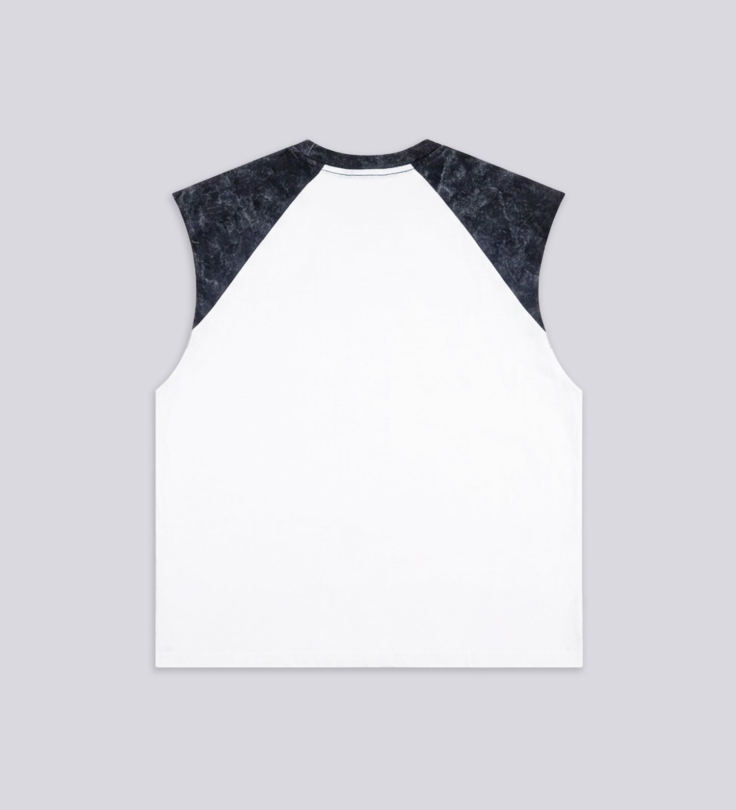 STRTN® RAGLAN TANK TOP – White/Washed Black