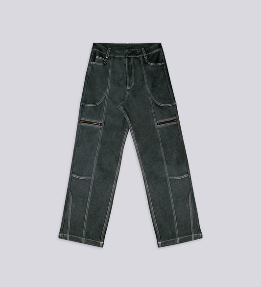 HEAVYWEIGHT POLAR DENIM PANTS – Dark Green