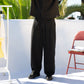 PLEATED BAGGY LINEN PANTS – Onyx