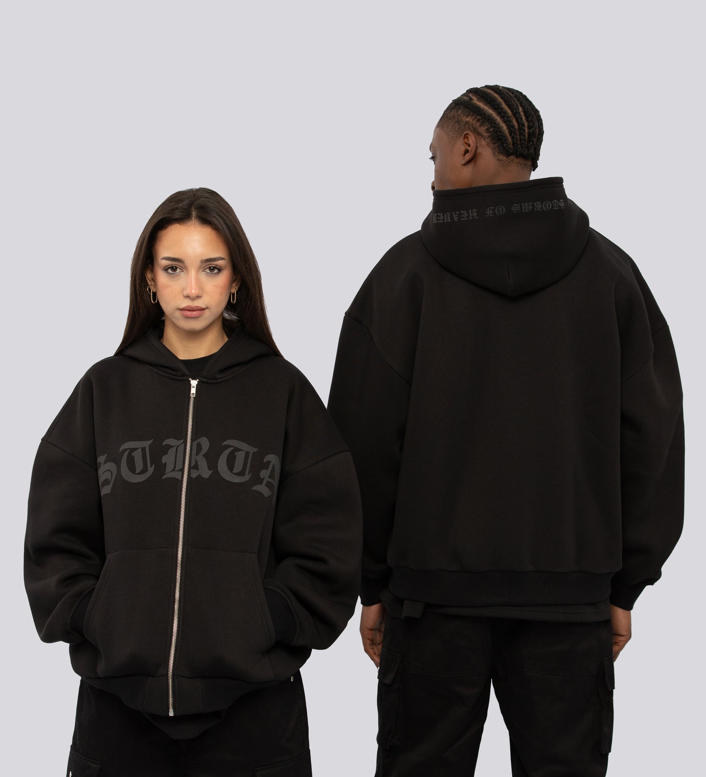 STORMS OF HEAVEN ZIP-UP HOODIE – Black