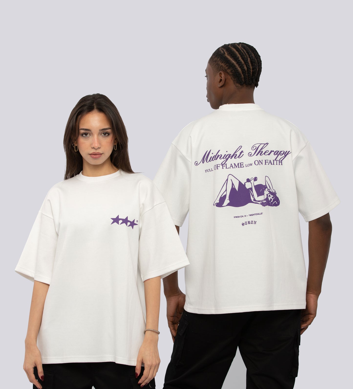 MIDNIGHT THERAPY HEAVYWEIGHT T-SHIRT - White