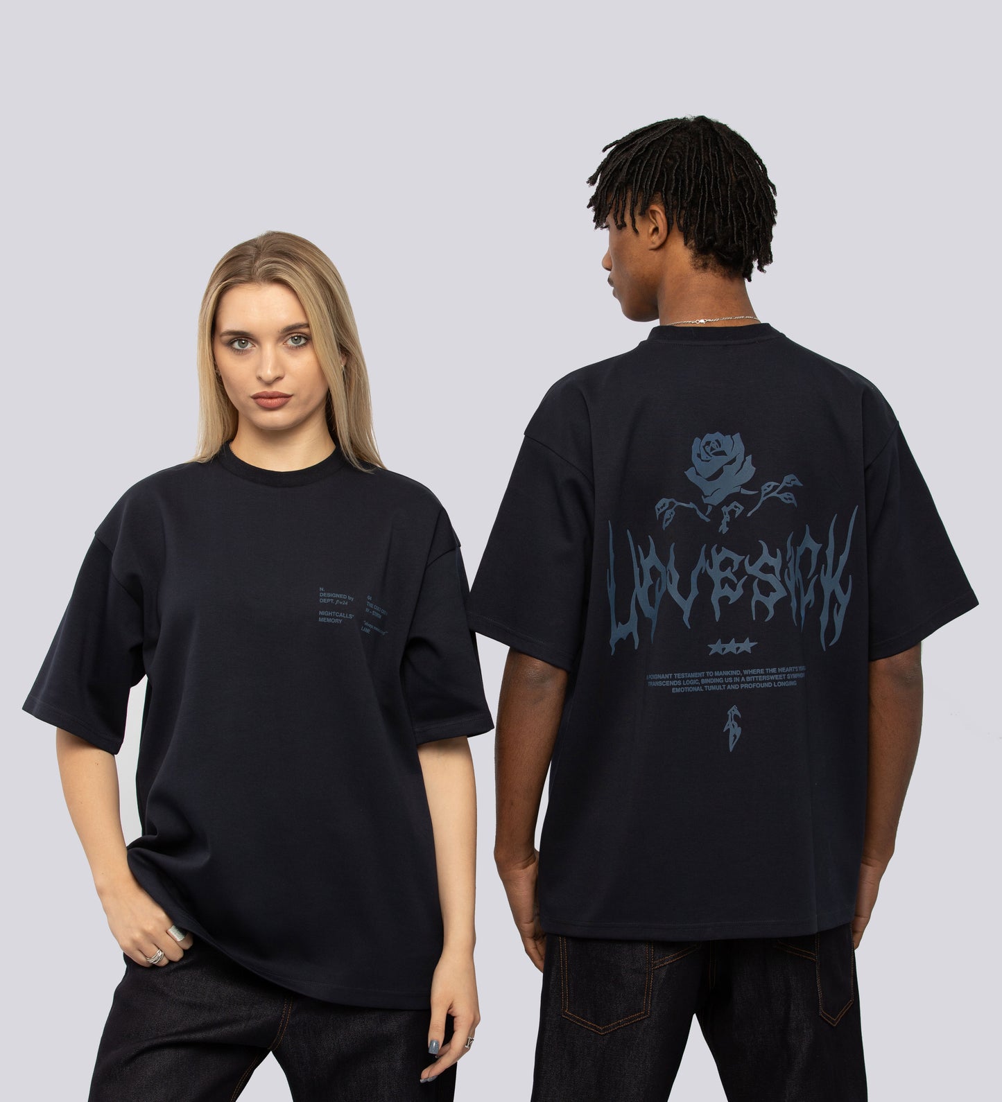 LOVESICK HEAVYWEIGHT T-SHIRT – Navy Blue