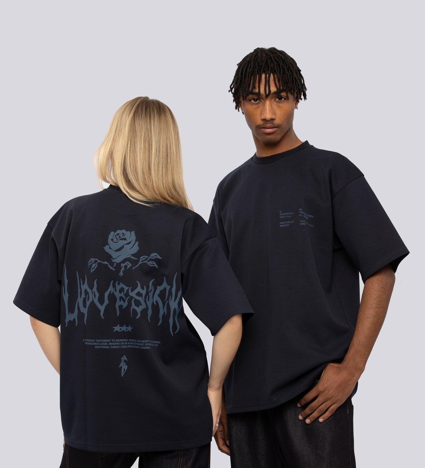 LOVESICK HEAVYWEIGHT T-SHIRT – Navy Blue