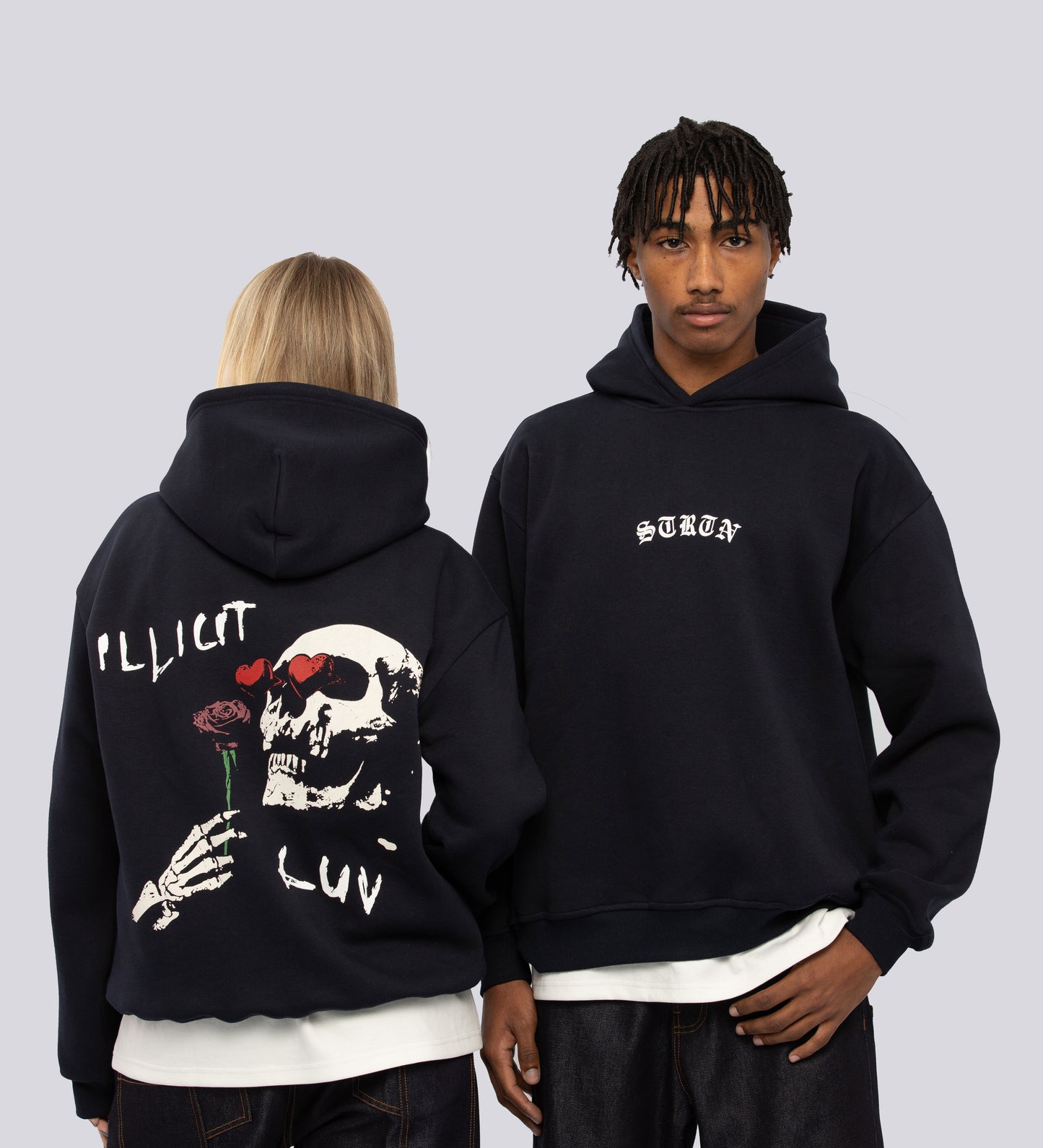 ILLICIT LUV HOODIE – Navy Blue