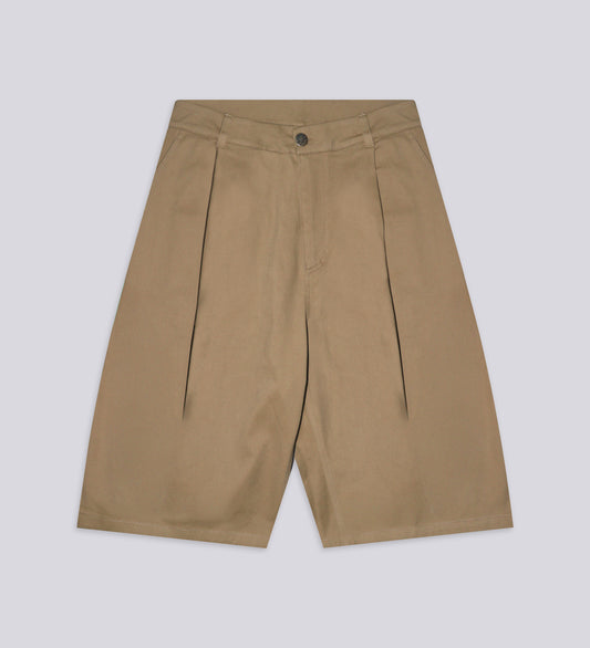 LOOSE CANVAS JORTS – Camel