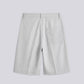 STRIPED PLEATED JORTS – Light Gray