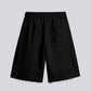 DISTRESSED SWEAT JORTS – Black