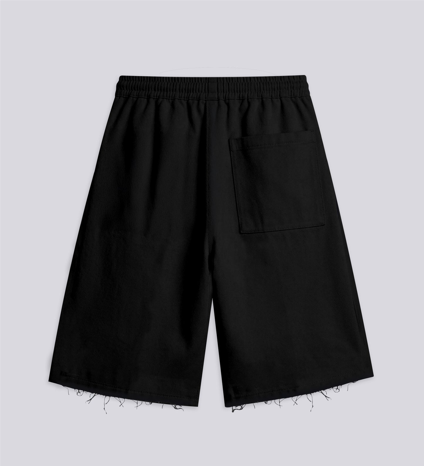 DISTRESSED SWEAT JORTS – Black