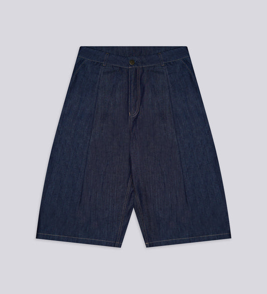 LOOSE RAW DENIM JORTS