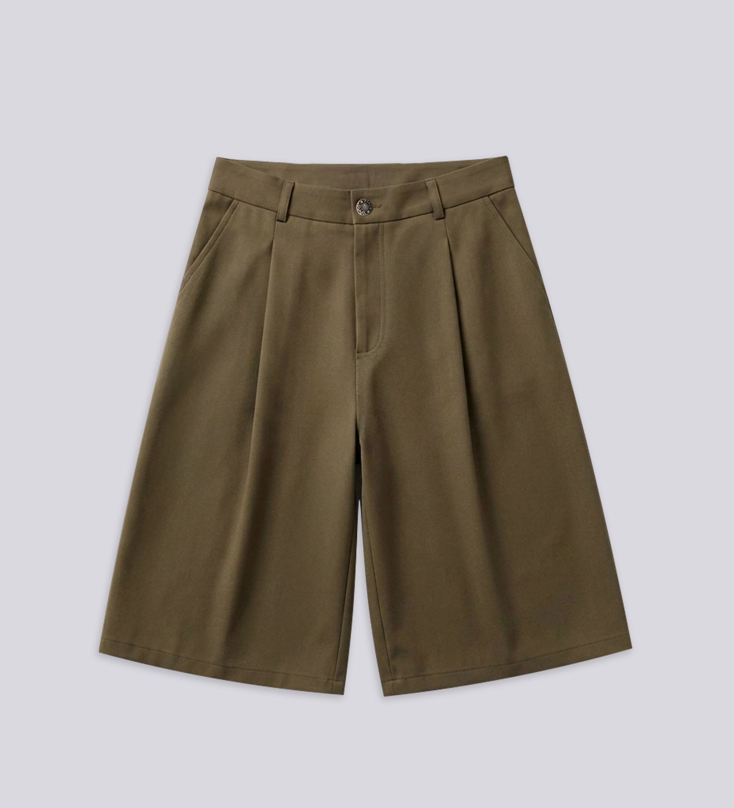 CRTV DEPT. PLEATED JORTS – Military Green