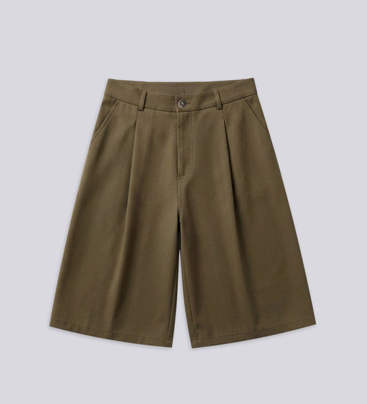 CRTV DEPT. PLEATED JORTS – Military Green