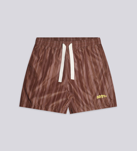 STRTN® SWIMSHORTS – Striped Brown